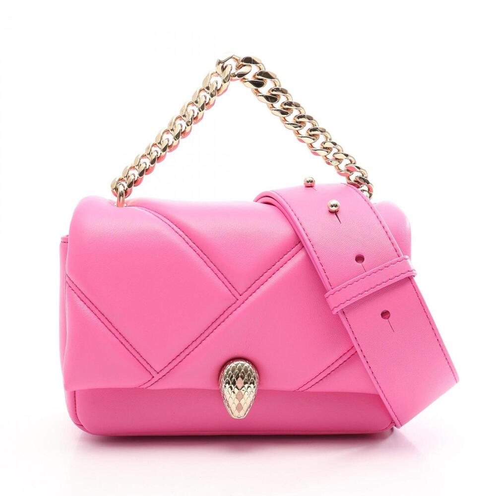 Bulgari BVLGARI Serpenti Cabochon 2-Way Handbag, Leather, Women's, Pink